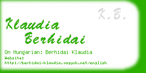 klaudia berhidai business card